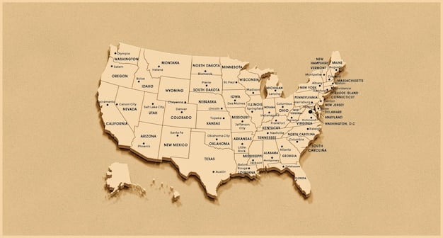 A detailed, layered map of the United States with various states highlighted in different shades of red and blue, indicating electoral leaning. Overlayed are small icons representing demographic data points, such as age groups, income levels, and educational attainment, all connected by subtle trend lines.
