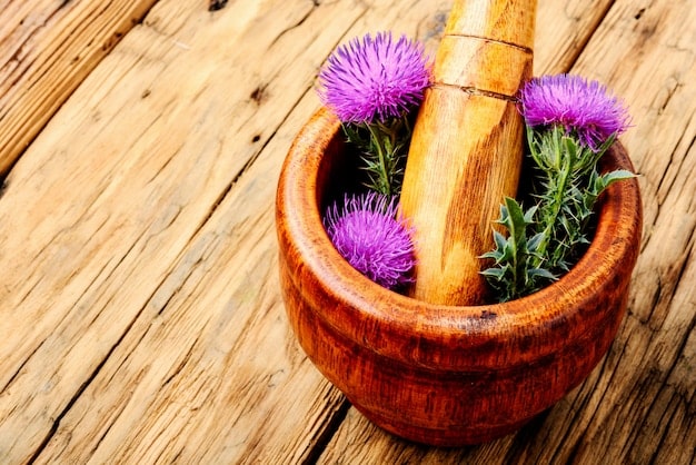A close-up of a mortar and pestle with various colorful spices like turmeric, cinnamon sticks, and rosemary sprigs, symbolizing natural brain enhancers.