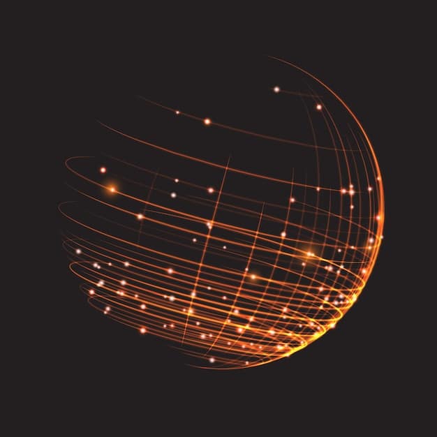 A digital, glowing representation of a globe with interconnected lines and nodes, showing data flowing seamlessly across continents, symbolizing global supply chain optimization and efficiency achieved through blockchain.