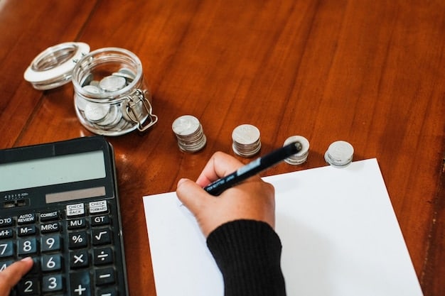 A close-up of a hand highlighting a crucial detail on a financial aid appeal form, with a pen and various financial documents scattered on the table.