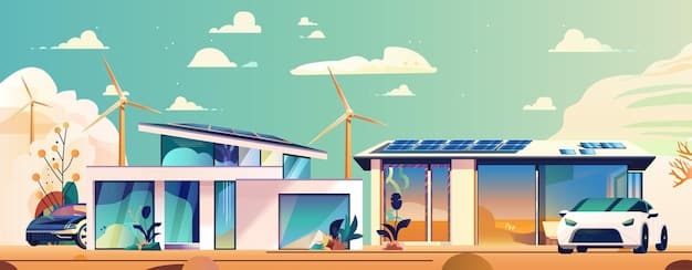 Illustrative graphic showcasing various renewable energy sources like wind turbines, solar panels on rooftops, and hydroelectric dams, interconnected by a smart energy grid, emphasizing diversified green energy solutions.