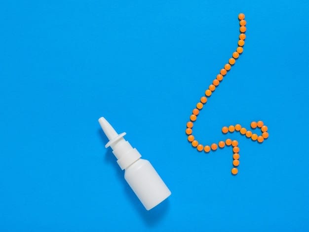 Various antihistamine pills and nasal sprays neatly arranged on a clean, white surface, symbolizing the range of pharmaceutical options for allergy management.